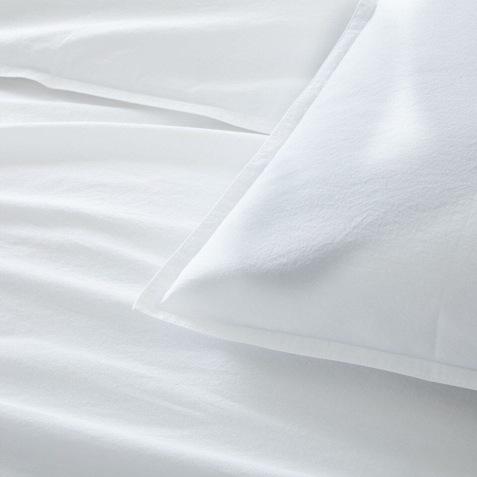 Organic Washed Cotton Percale Duvet Cover & Pillowcases